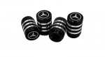 Mercedes alumiiniumist ventiilikorgid - 4 komplekt, mustad stiilsed korgid teie s&otilde;idukile