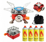 Mini gaasipliit + 4 gaasiballooni ANDY Happy People kokkupandav