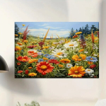 Maalimine numbrite j&auml;rgi 40x50 cm &ndash; Suvised p&otilde;llulilled ja v&auml;rvide harmoonia, kvaliteetsed v&auml;rvid.