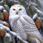 Maalimiskomplekt numbrite j&auml;rgi 40x50 cm &ndash; Lumekakk talvises metsas, kvaliteetsed v&auml;rvid