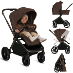 Lapsevanker 2in1 vankrikorviga ja istmega kuni 22 kg, suured rattad, vedrustus &ndash; Lionelo Mika Mocha Mousse