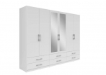 Riidekapp Black Red White Herford, 270 cm, valge