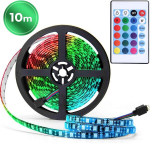 USB RGB LED riba 10m, 30 LED/m kaugjuhtimispuldiga, v&auml;rviline valgus, taustavalgustus, dekoratiivne valgustus