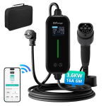 JUNSUN 6m EV kodune t&uuml;&uuml;p 2 laadija 3,5 kW 6&ndash;16 A Schuko reguleeritava voolutugevusega EV laadimiskaabel