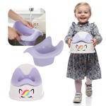 Laste potitool libisemiskindla p&otilde;hjaga, eemaldatava sisuga, stabiilne, kleebistega, &uuml;ks sarvega, lilla / valge, Sun Baby
