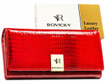 Naturaalsest nahast naiste rahakott Rovicky, punane