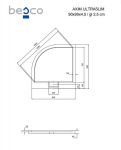 Poolringikujuline Du&scaron;ialus Besco Axim UltraSlim, 90 x 90 x 4,5 cm