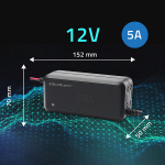12V 5A nutikas laadija mikroprotsessoriga 6-astmeline AGM GEL SLA akudele
