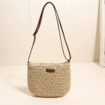 Punutud suvine &otilde;lakott naistele &ndash; boho stiilis kerge kott, t&otilde;mblukuga crossbody kott, beež