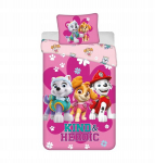 Laste voodipesukomplekt 140x200+50x70 Paw Patrol "Heroic" roosa