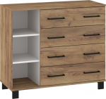 Komoda Meblocross 4SP, ruda/balta