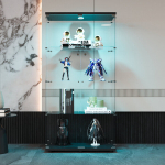 Vitriinkapp, 163*90*36 cm, LED-tuledega, must