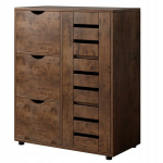 Retro stiilis elutoa kummut, ruumikas puidust kapp, mansardriiulid, 3 sahtlit