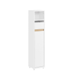 SoBuy Vannitoakapp BZR151-W Valge 20x20x96cm Puit Reguleeritav riiul ja sahtel