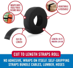 Velcro Brand 12.5m x 1.9cm raskeveokite l&otilde;igatava pikkusega rihmad isekleepuvad kahepoolsed rullid kindla haarde kimputeibid Vel-30834-ams must