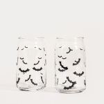 Homla klaasist komplekt Ghost Town, l&auml;bipaistev/must, 320 ml, 2-osaline