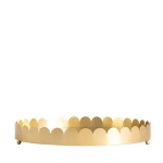 Homla dekoratyvinis padėklas su apvaliu veidrodžiu Grazia, auksinis