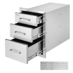 Vevor roostevabast terasest kolme sahtliga kapp, 356x516x588 mm