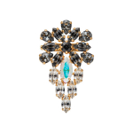 Naiste pross DiamondSky "Mirtel (Silver Night / Graphite / Aurora Borealis)" Swarovski kristallidega, Golden
