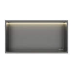Vannitoa riiul, s&uuml;vistatav Wall-Box One - Gun Metal koos Lediga - 30X60X10 Cm