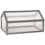 Outsunny puidust k&uuml;lmkapp, minik&uuml;lmik 90 x 52 x 49,5 cm, katusega kasvuhoone, l&auml;bipaistev k&uuml;lmkapp, talvekindel t&otilde;stetud voodi aeda, r&otilde;dule, hall, Pilka
