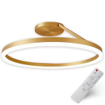 LED laevalgusti plafoon 50cm kuldne, &uuml;mmargune, puldiga, h&auml;mardatav ja muudetav v&auml;rvitemperatuur, kaasaegne