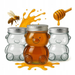 12x Klaasist meepurki "karu" 300ml kaanega