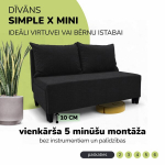 Kahe kohaline lahtik&auml;iv diivan Simple X Mini, Podrez, grafiit