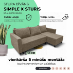 Nurgadiivan lahtik&auml;iv kastiga Simple X Sturis, Podrez, beež