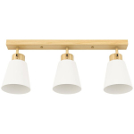 LED-laevalgusti 40W, kahe paigalduse ja 90&deg; reguleeritavate peadega, 3 E27 sokliga, naturaalsest puidust