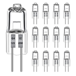 Halogeenpirn G4, 20 W, 12 V, soe valge, h&auml;mardatav, 12 tk.