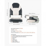 Paaditool, k&otilde;rge seljatoega kokkupandav kalastustool, 42.5x51x55 cm, must-hall, veekindel PVC-nahk