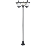 P&auml;ikesepatareiga aialatern rajale 3 valgusallikaga, LED 120 lm, IP44, roostevaba teras, must