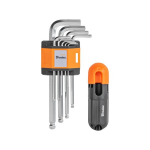 Bradas pikk T‑k&auml;epidemega pallotsaga kuuskantv&otilde;tmete komplekt 1,5&ndash;10 mm, 9 tk