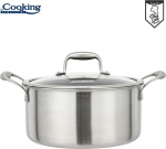 Roostevabast terasest pott, 3 kihiline, 28 x 13 CM, 7 L, TITANIUM3, HR-MRK-28, COOKING BY HEINNER