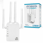 Kaheribaline WiFi signaali ulatuse pikendaja kuni 1200 Mbps, LIVMAN WD-R1200U