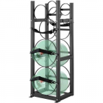 Jahutusballoonide hoidja 2x13,6 kg + 3 v&auml;iksemale balloonile | Tugev metallraam, 32,5 x 33 x 119,7 cm