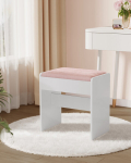 Tualettlaua taburet 28.6x45x45cm., valge/roosa