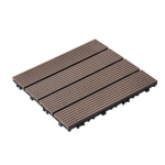 Terrassiplaadid, 10 tk, 30x30x2 cm, pruun, plastikpuidust v&auml;lip&otilde;rand