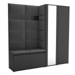 Luton 4 praktiline esiku garderoobikomplekt, must &ndash; 190x186x40 cm