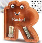 R-t&auml;he kujuline puidust rahakassa Lakpopya, 20 x 4 x 23 cm