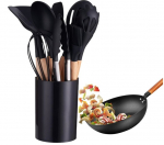 Mustade toiduvalmistamise t&ouml;&ouml;riistade komplekt, &otilde;nnelikud inimesed, andy