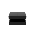 K&otilde;rgl&auml;ikega kohvilaud RGB LED-valguse ja peidetud hoiuruumiga (must)