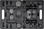Pidurisilindri tagasil&uuml;kkamise komplekt 18 tk parema ja vasaku keermega press 3/8&Prime; 9.5 mm adapterid erinevatele sadulatele YT-0682 YATO