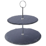 2-korruseline kivist taldrik 23 cm, Serviravimo lėk&scaron;tė akmens 2 auk&scaron;tų 23 cm