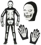 "3D SKELETON" (kombinesoon, kapuutsiga mask, kindad)