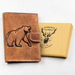 Meeste ehtsast nahast rahakott Animals World, pruun