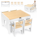 Laste m&ouml;&ouml;blikomplekt Mamabrum BEAR &ndash; laud 2 sahtliga ja 4 tooli
