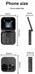 Mini mobiiltelefon Dual SIM 2G 32MB+32MB Flip kokkupandav