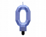 Dekoratiivk&uuml;&uuml;nal "0" rombikujuline, tumesinine, 7,6 cm